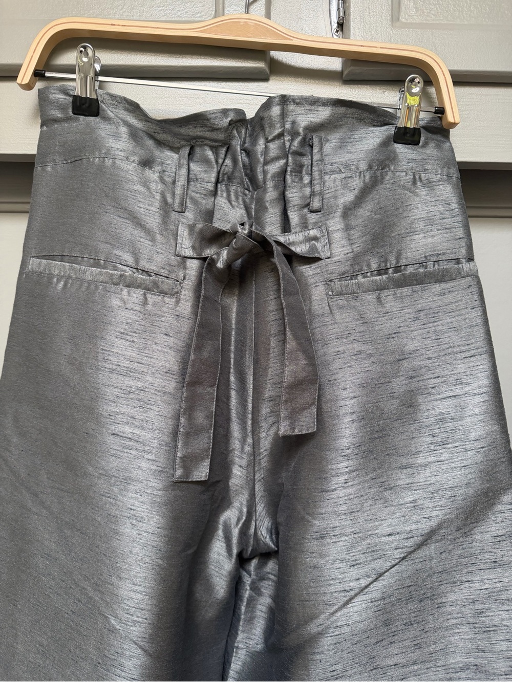 Chan Luu Dupioni Wide Leg Pant Steel - Picture 8 of 9